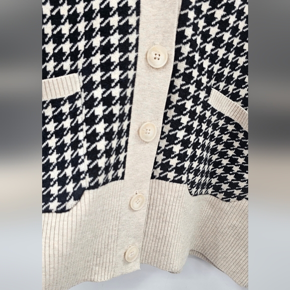 A New Day Cream & Black Houndstooth Cardigan Size XL - Picture 7 of 11